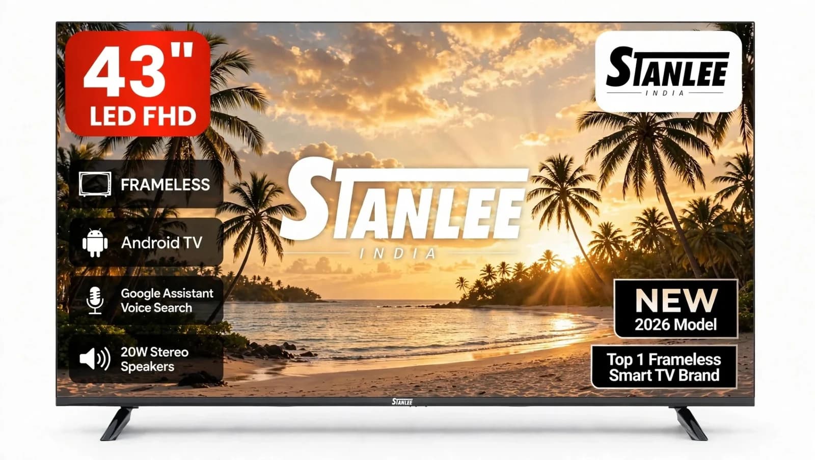 Stanlee 43″ Frameless LED FHD Smart TV — view 1